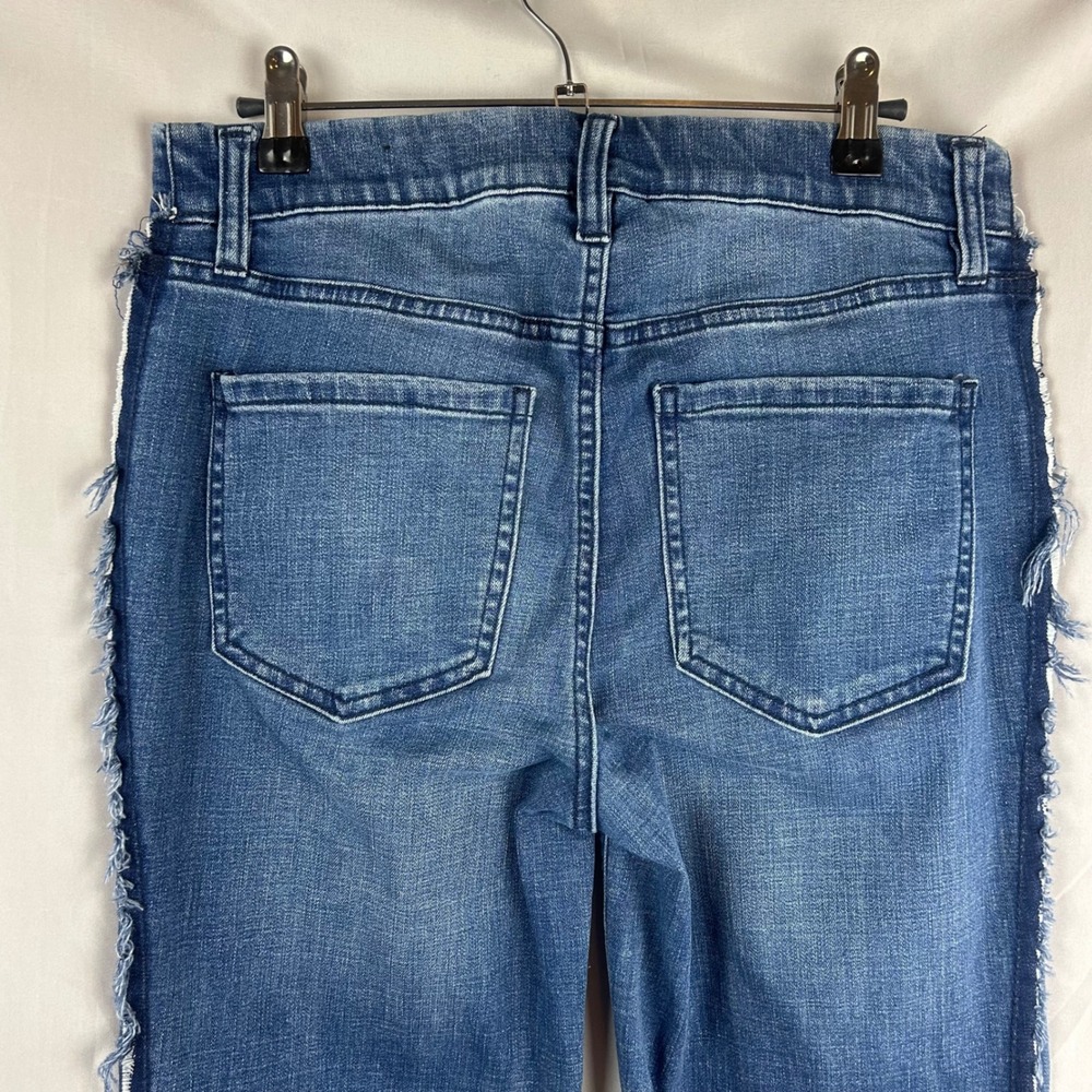 Liverpool Gia Glider Flare Pull On Jeans Blue Frayed Side Stripe 10/30 Women - Picture 7 of 10